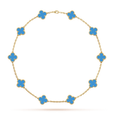18K Vintage Alhambra Agate 10 Motifs Necklace