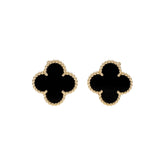 18k Vintage Alhambra Black Earrings