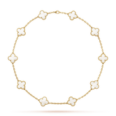 18K Vintage Alhambra Pearl 10 Motifs Necklace