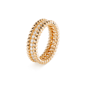 18K Yellow Gold Perlée Diamonds Ring
