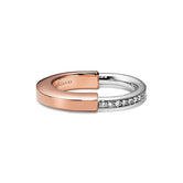 18K T Lock Diamond Rose Gold Ring