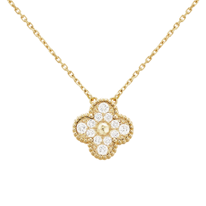 18K Sweet Alhambra Diamond Necklace