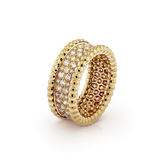 18K Perlée Diamonds 3 Row Ring
