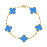 18K Vintage Alhambra Five Motifs Agate Bracelet