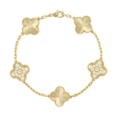 18K Vintage Alhambra Five Motifs Diamonds Bracelet