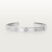 18K Open Cuff 1 Diamond Love Bracelet